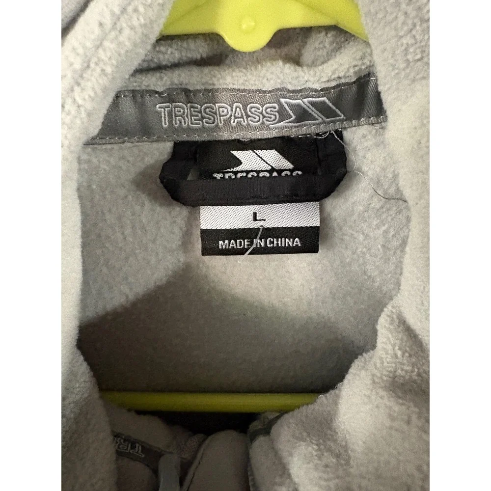 Trespass Tres-Tex Hooded Rain Jacket Black White Fleece Lined Mens Large L